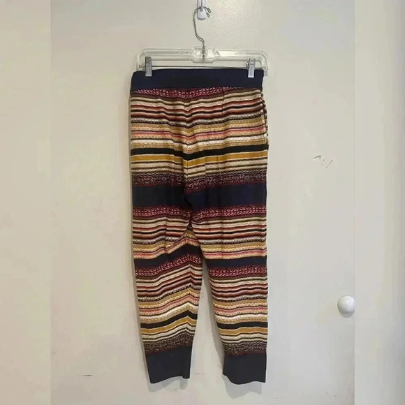 Free People All Mixed-Up Striped Jogger Knit Sweatpant Multicolor Rib Cuffs - Picture 4 of 7